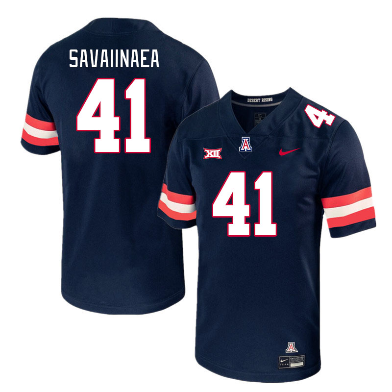 Men #41 Julian Savaiinaea Arizona Wildcats Big 12 Conference College Football Jerseys Stitched-Navy